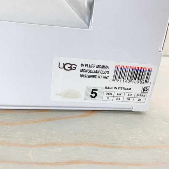 SALE!! UGG FLUFF MOMMA MONGOLIAN SLIPPERS WHITE 5 NIB - Picture 7 of 8